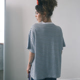 The Peek-A-Bear Oversized Tee in Sky Stripe