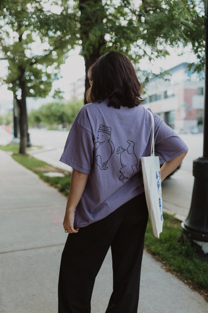 The Silly Ole Bear Oversized Tee in Purple Haze