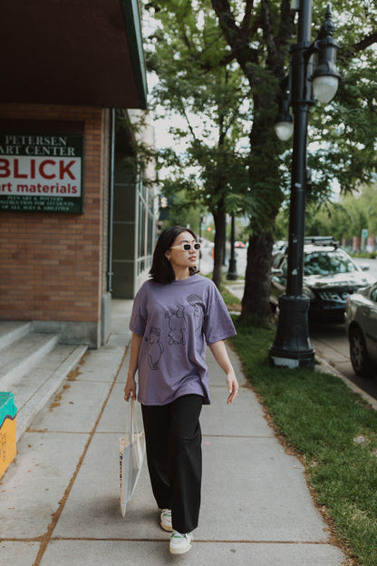 The Silly Ole Bear Oversized Tee in Purple Haze