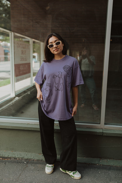 The Silly Ole Bear Oversized Tee in Purple Haze