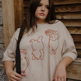 The Silly Ole Bear Oversized Tee in Sand