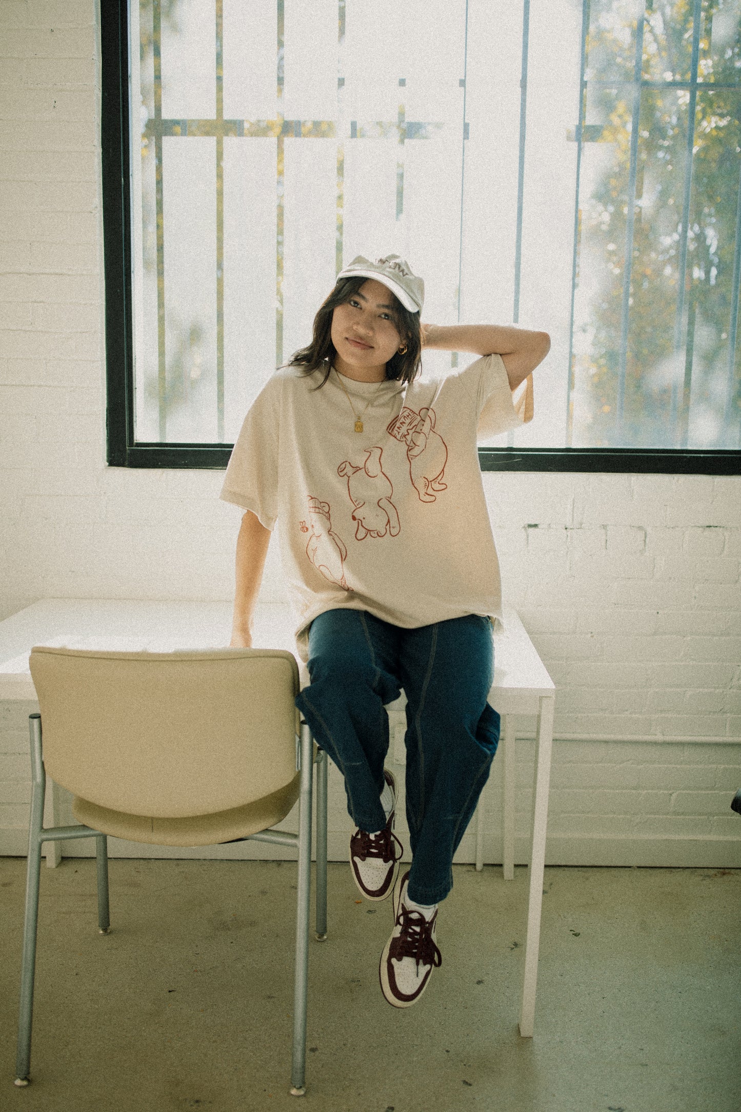 The Pooh Bear Oversized Tee in Sand