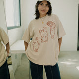 The Silly Ole Bear Oversized Tee in Sand