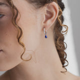 The Princess Teardrop Hoops in Titanium | Lapis Lazuli