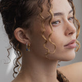 The Princess Teardrop Hoops in Titanium | Lapis Lazuli