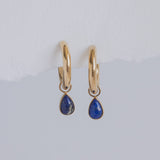 The Princess Teardrop Hoops in Titanium | Lapis Lazuli