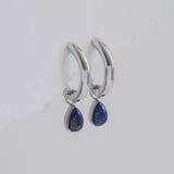 The Princess Teardrop Hoops in Titanium | Lapis Lazuli