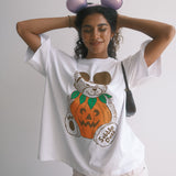 The Pumpkin Bear Oversized Tee in White
