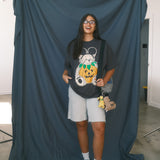 The Pumpkin Bear Oversized Tee in Vintage Black