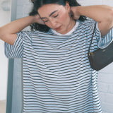 The Basic Oversized Tee in Sky Stripe