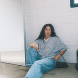 The Basic Oversized Tee in Sky Stripe