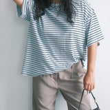 The Basic Oversized Tee in Sky Stripe