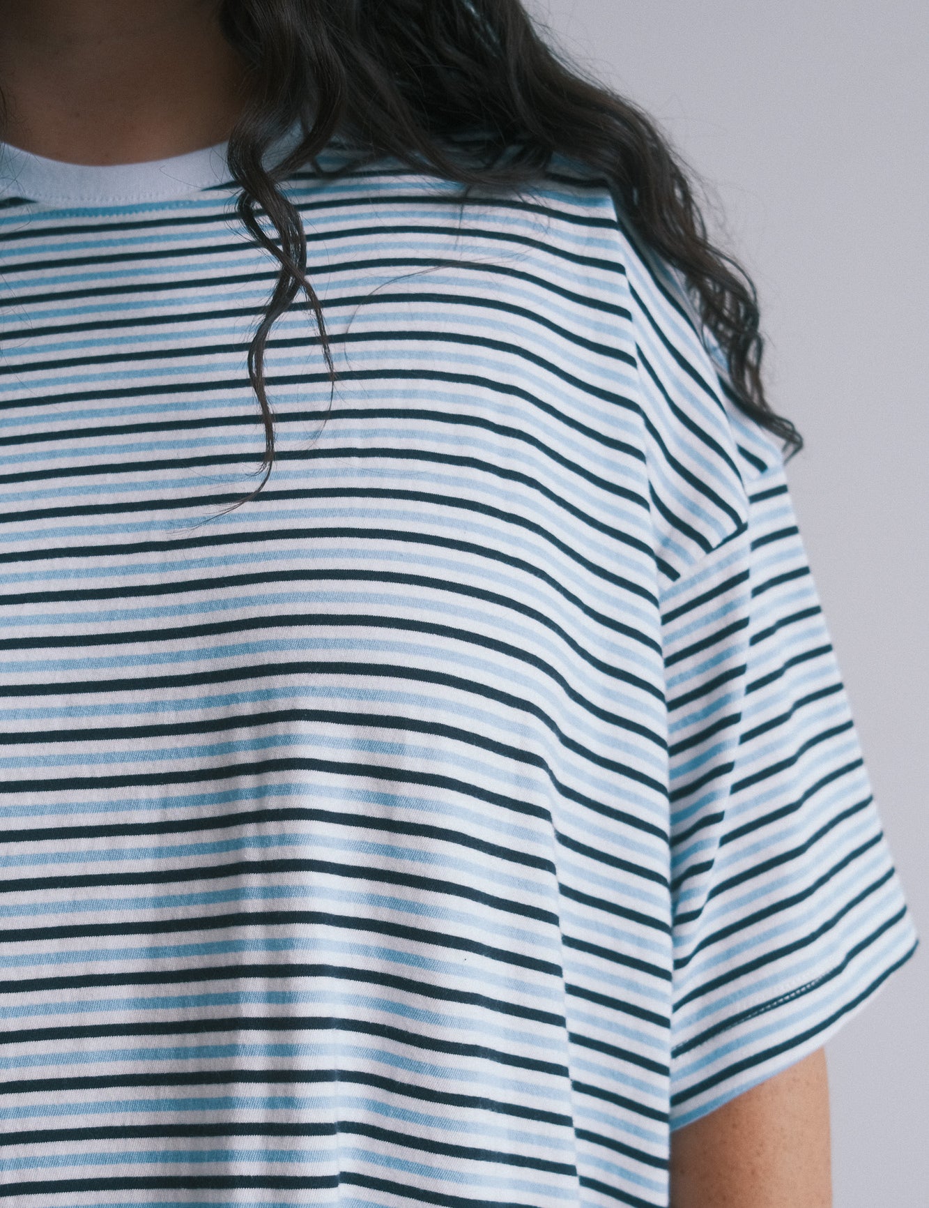 The Basic Oversized Tee in Sky Stripe