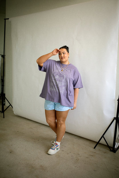 The Space Oversized Tee in Purple Haze