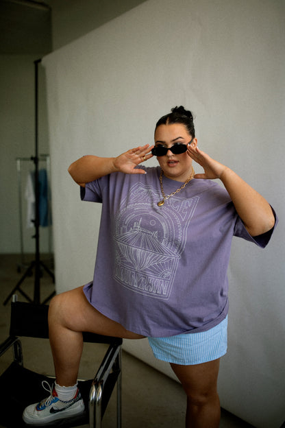 The Space Oversized Tee in Purple Haze