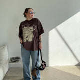 The Park Bears Oversized Tee in Mocha