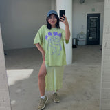 The Park Bears Oversized Tee in Lime