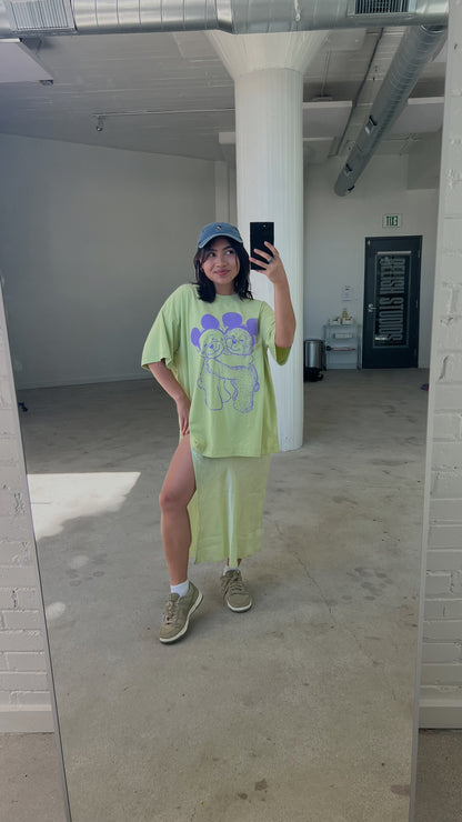 The Park Bears Oversized Tee in Lime