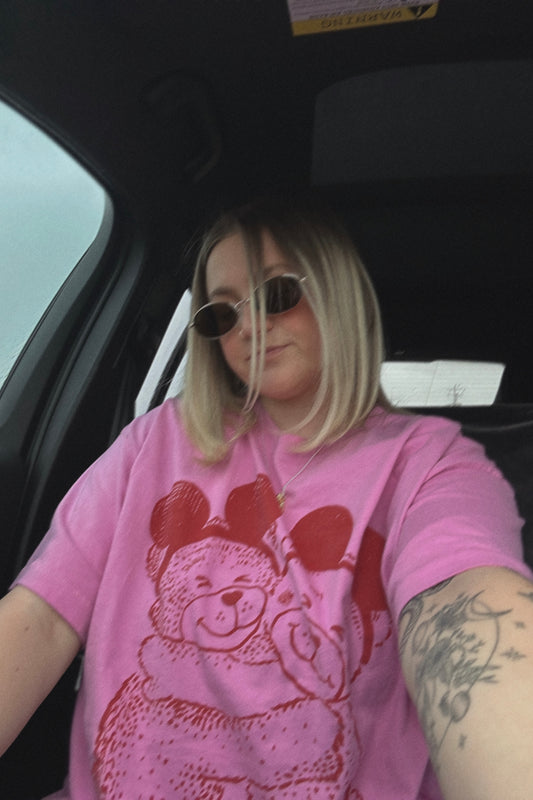 The Park Bears Oversized Tee in Pink