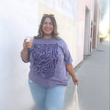 The Teacups Oversized Tee in Purple Haze