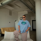 The Animal Kingdom Oversized Tee in Sky Blue