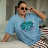 The Animal Kingdom Oversized Tee in Sky Blue