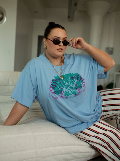 The Animal Kingdom Oversized Tee in Sky Blue