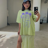 The Park Bears Oversized Tee in Lime
