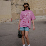 The Alice Flowers Oversized Tee in Pink