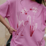 The Alice Flowers Oversized Tee in Pink