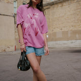 The Alice Flowers Oversized Tee in Pink
