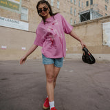 The Alice Flowers Oversized Tee in Pink