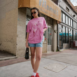 The Alice Flowers Oversized Tee in Pink