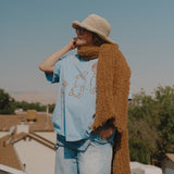 The Silly Ole Bear Oversized Tee in Sky Blue