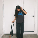 The Blue Villain Raw Hem Oversized Tee in Vintage Black