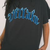 The Blue Villain Raw Hem Oversized Tee in Vintage Black