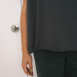The Blue Villain Raw Hem Oversized Tee in Vintage Black