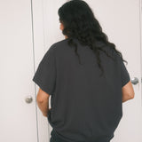 The Blue Villain Raw Hem Oversized Tee in Vintage Black