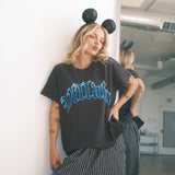 The Blue Villain Raw Hem Oversized Tee in Vintage Black