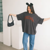 The Villain Oversized Tee in Vintage Black