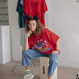 The World Showcase Oversized Tee in Red