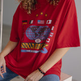 The World Showcase Oversized Tee in Red