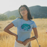 The Animal Kingdom Baby Tee in Sky Blue