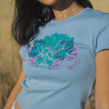 The Animal Kingdom Baby Tee in Sky Blue
