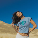 The Animal Kingdom Baby Tee in Sky Blue