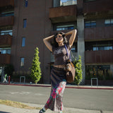 The Churro Bear Ruffle Trim Baby Tee in Mocha