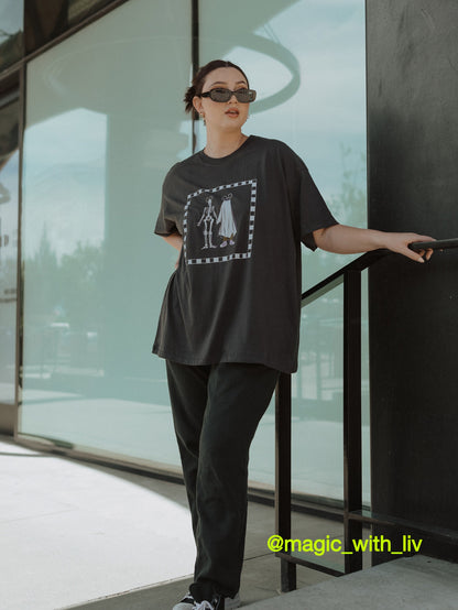 The Spooky Friends Oversized Tee in Vintage Black