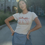 The Hundred Acre Wood Ruffle Trim Baby Tee in Sand