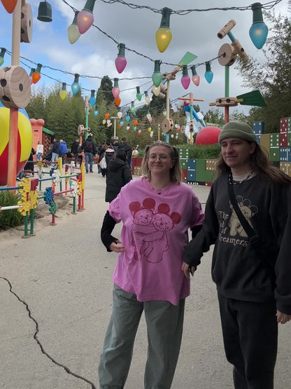 The Park Bears Oversized Tee in Pink