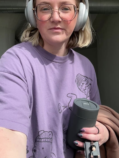 The Silly Ole Bear Oversized Tee in Purple Haze